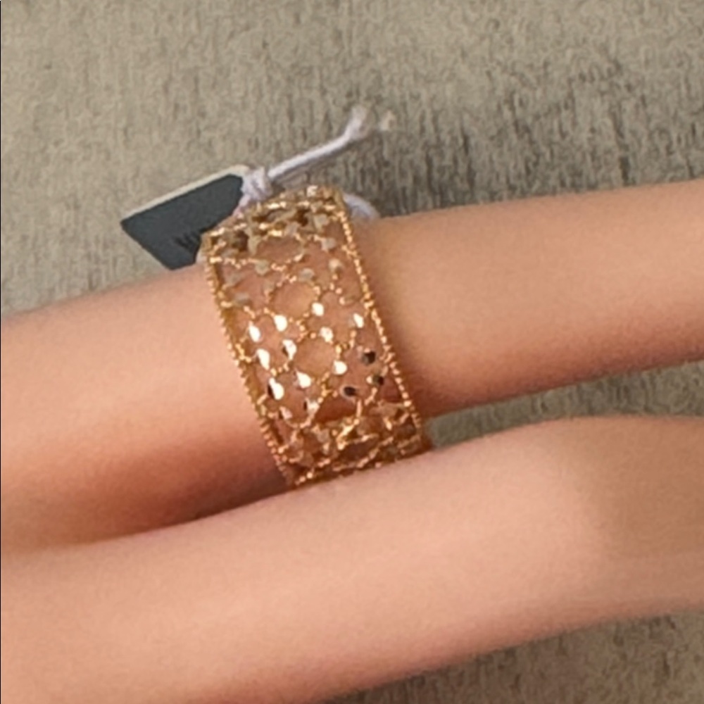 Mia Fiore Elegant Gold Plated 925 Sterling Silver Dyadema Ring Sz.9